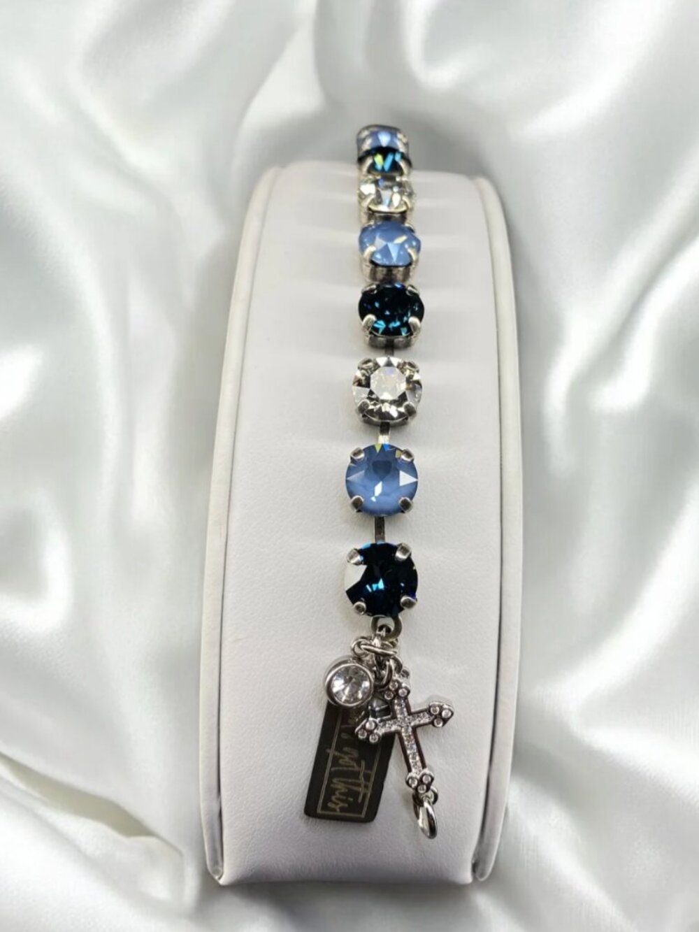 God's Got This Charm - Handcrafted Austrian Crystal Cross Rhinestone Bracelet
